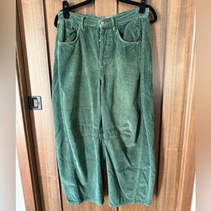FREE PEOPLE GOOD LUCK MID-RISE CORD BARREL JEANS